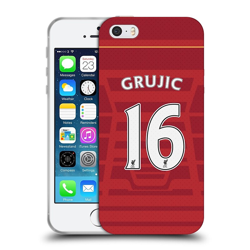 Official Liverpool Football Club Players Home Kit 16/17 Group 2 Grujic Soft Gel Case For Apple Iphone 5 / 5S / Se image 1