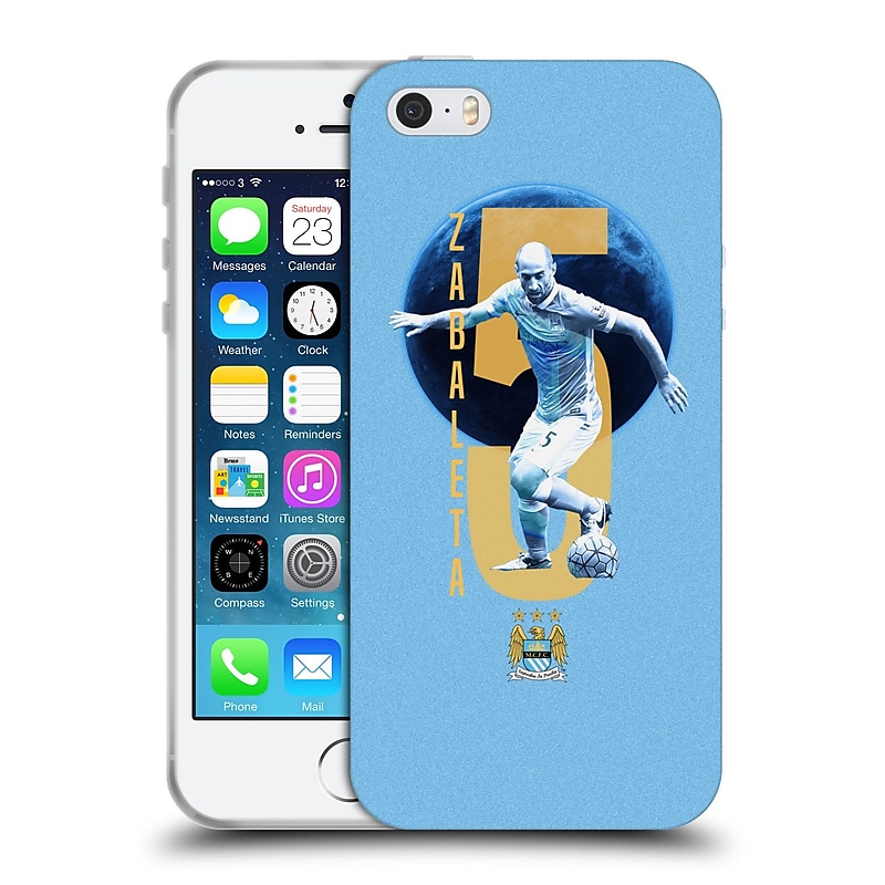 Official Manchester City Man City Fc Players Pablo Zabaleta Soft Gel Case For Apple Iphone 5 / 5S / Se image 1