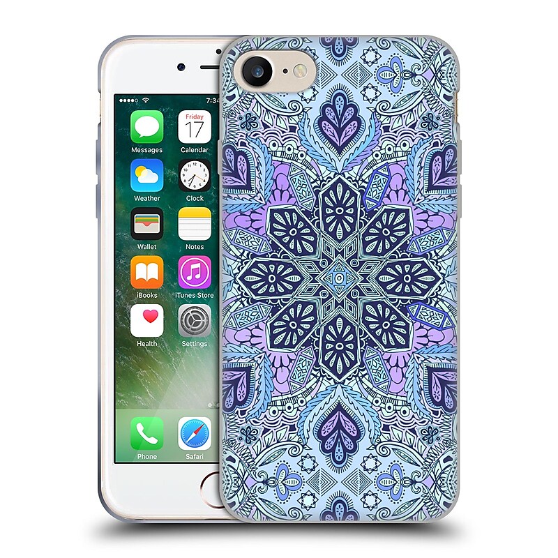 eCell Micklyn Le Feuvre Phone Case for iPhone 7, Mandala Navy Blue, Mint, & Purple (HTPCR-IPH7-MFEUMAN-NAV) image 1