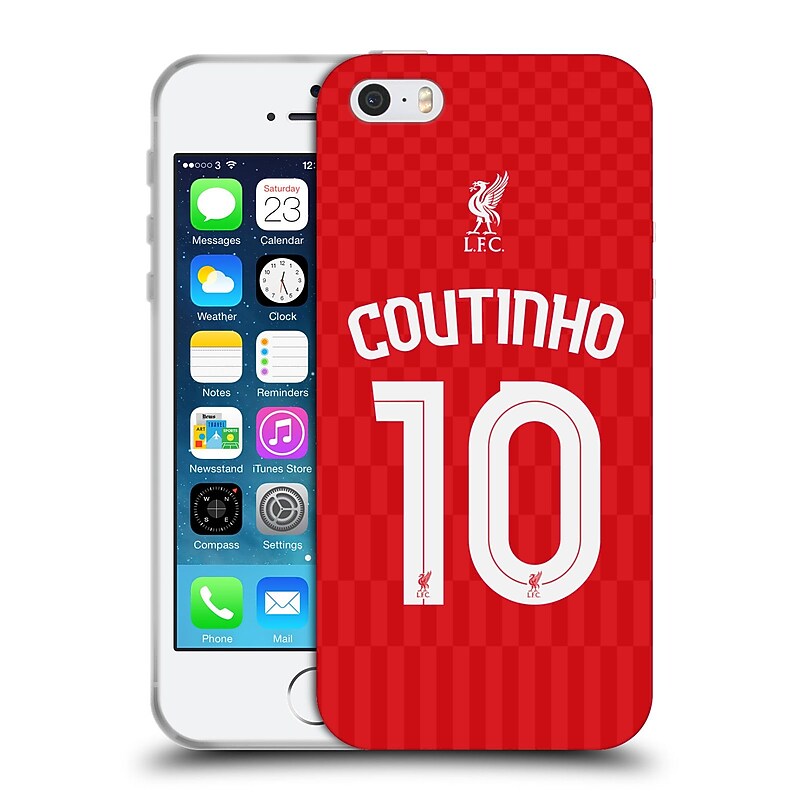 Official Liverpool Football Club Shirt Home Shirt Red Coutinho Soft Gel Case For Apple Iphone 5 / 5S / Se image 1