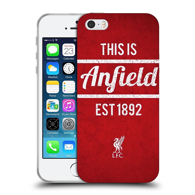 Official Liverpool Football Club Anfield Red 2 Soft Gel Case For Apple Iphone 5 / 5S / Se image 1