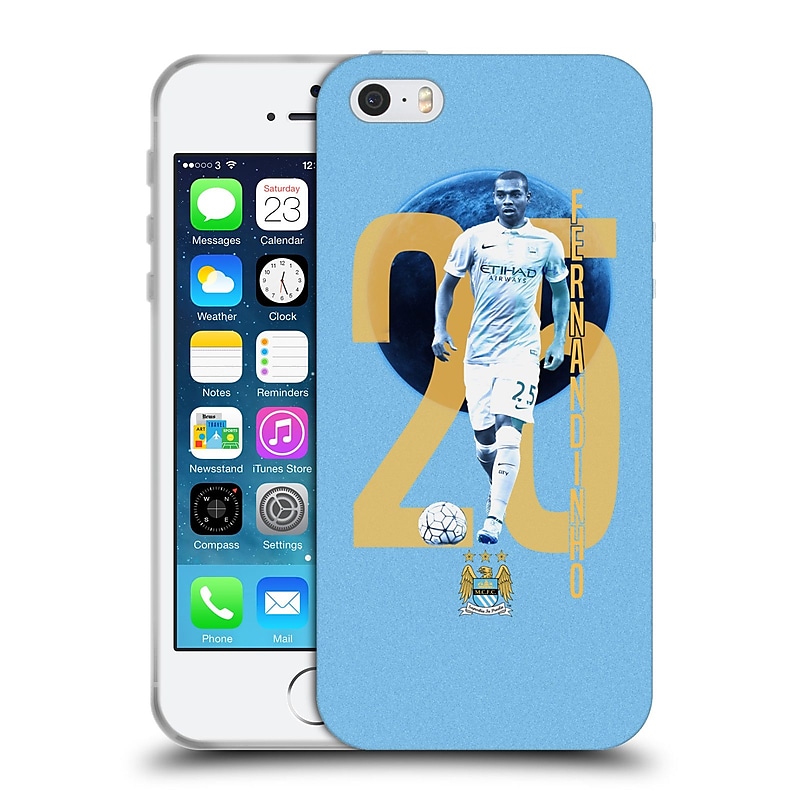 Official Manchester City Man City Fc Players Fernandinho Luiz Roza Soft Gel Case For Apple Iphone 5 / 5S / Se image 1