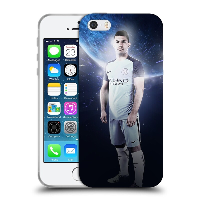 Official Manchester City Man City Fc Power Players Aguero Soft Gel Case For Apple Iphone 5 / 5S / Se image 1