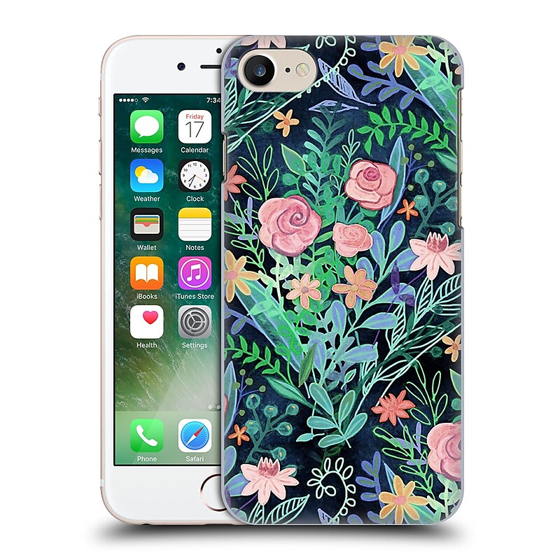 eCell Micklyn Le Feuvre Phone Case for iPhone 7, Roses & Green Messy Posie (HC-IPH7-MFEUFPA2-RGD) image 1