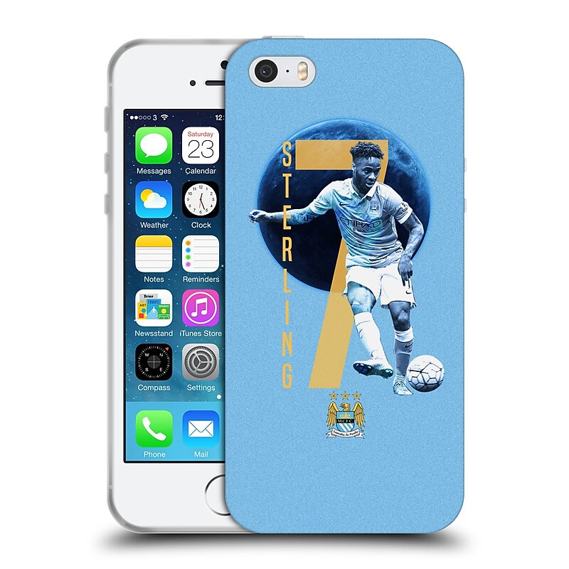 Official Manchester City Man City Fc Players Raheem Sterling Soft Gel Case For Apple Iphone 5 / 5S / Se image 1