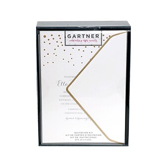 Gartner Studios 5" x 7" Dots Invitations, Ivory/Gold, 25/Pack