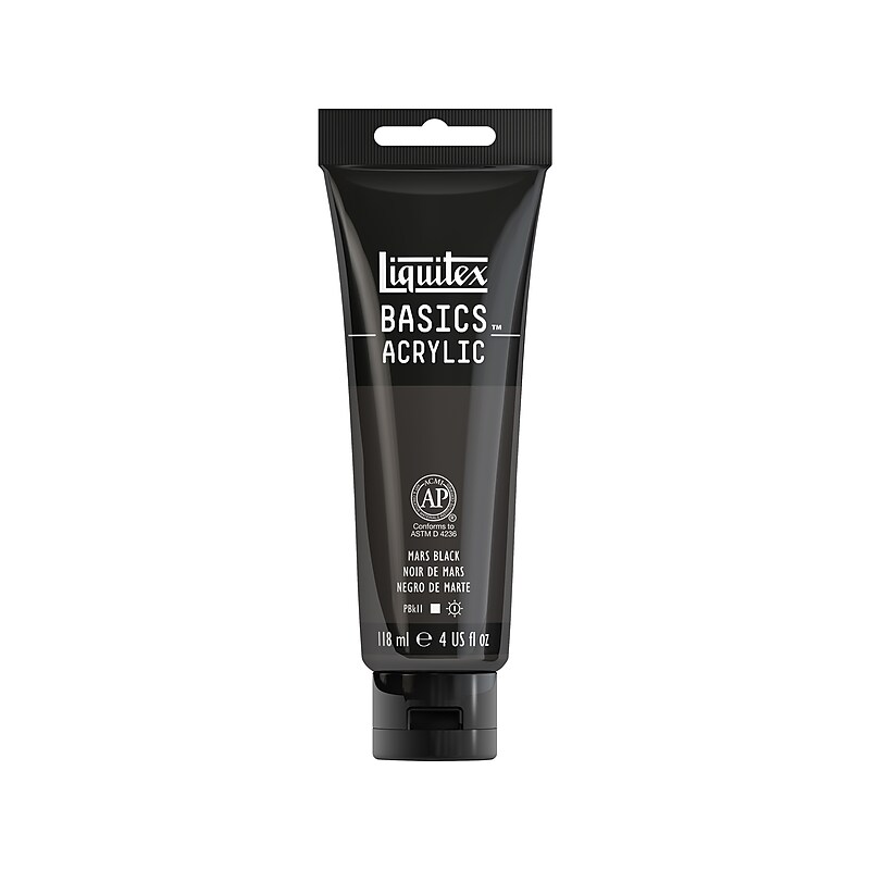 Liquitex Basics Non Washable Acrylic Paint, Mars Black, 4 Oz. (1046276) image 1