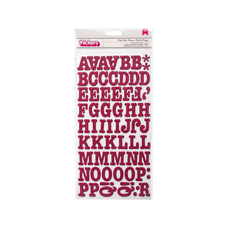 American Crafts Thickers Roller Rink Glitter Letter Stickers, Taffy, 141/Pack (42867) image 1
