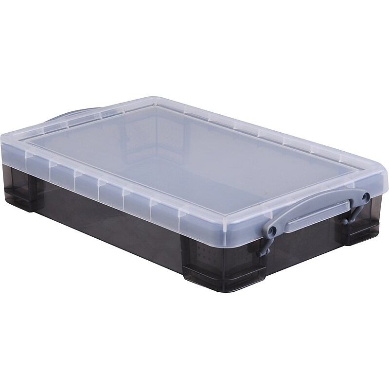 Really Useful Box 4.23 Qt. Snap Lid Storage Box, Transparent Smoke (4TSMK) image 1