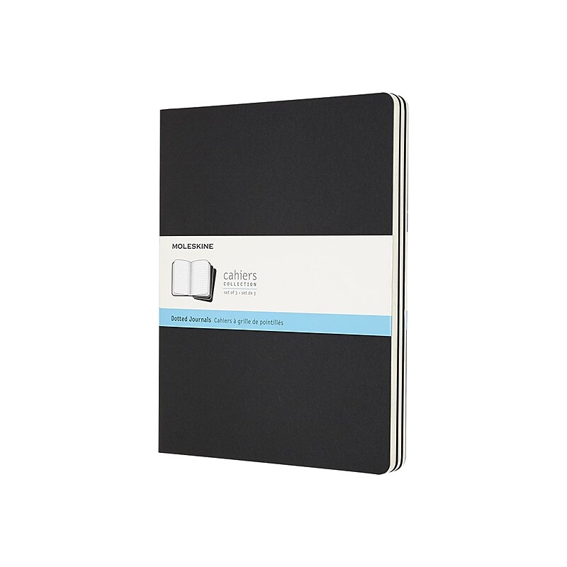 Moleskine Cahier Journal, 7.5" x 9.5", Dotted Ruled, Black, 80 Pages, 3/Pack (8058341719220) image 1