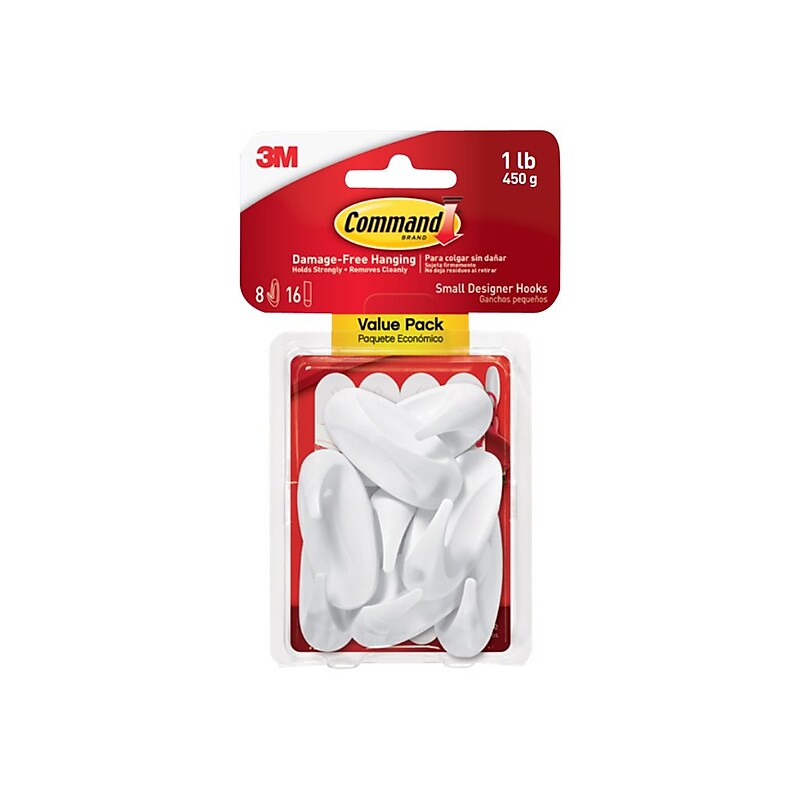 Command Small Decorative Hooks, 1lb., 8/Pack (17082-8ES) image 1