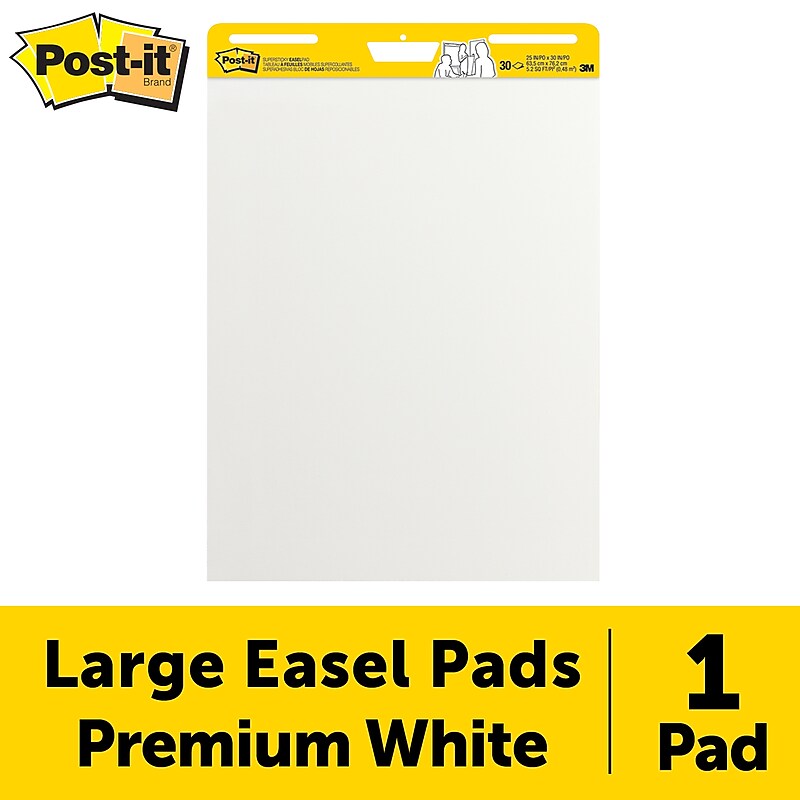 Post-it® Super Sticky Easel Pad, 25" x 30", White, 30 Sheets/Pad (559) image 1