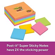Post-it® Super Sticky Notes Cabinet Pack,  3" x 3",  Rio de Janeiro Collection,  90 Sheets/Pad,  24 Pads/Pack (654-24SSAU)