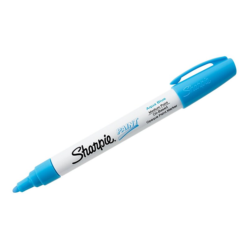 Sharpie Oil-Based Paint Marker, Medium Tip, Aqua Blue Ink (1770459) image 1