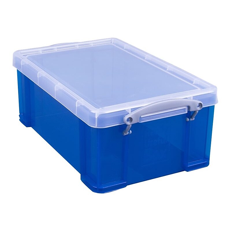 Really Useful Box 9.51 Qt. Snap Lid Storage Bin, Transparent Blue (US9-TB) image 1