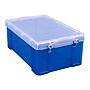 Really Useful Box 9.51 Qt. Snap Lid Storage Bin, Transparent Blue (US9-TB)~#|#~sp58194176_sc7