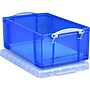 Really Useful Box 9.51 Qt. Snap Lid Storage Bin, Transparent Blue (US9-TB)~#|#~sp58194177_sc7