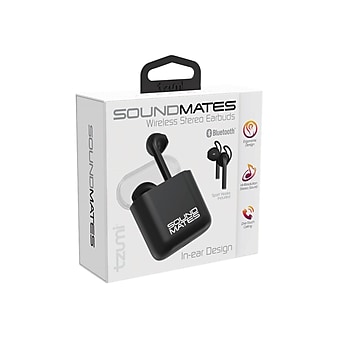 Tzumi SoundMates Wireless Bluetooth Stereo Headphones, Black (6289ST)