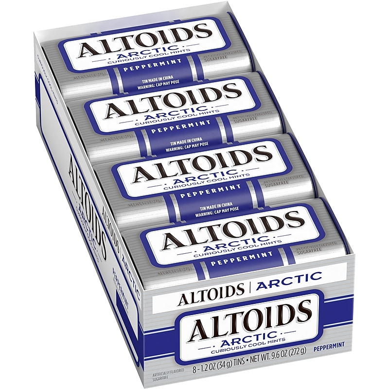 Altoids Sugar Free Peppermint Mints, 9.6 oz., 8 Pieces/Pack, 8/Box (209-00488) image 1