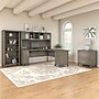 Bush Furniture Somerset 72"W L Shaped Desk with Hutch, Lateral File Cabinet and Bookcase, Ash Gray (SET012AG)~#|#~sp58433422_sc7