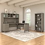 Bush Furniture Somerset 72"W 3 Position Sit to Stand L Shaped Desk with Hutch and Bookcase, Ash Gray (SET017AG)~#|#~sp58433438_sc7