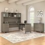 Bush Furniture Somerset 72"W 3 Position Sit to Stand L Shaped Desk with Hutch and File Cabinet, Ash Gray (SET016AG)~#|#~sp58434452_sc7