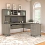 Bush Furniture Somerset 72"W L Shaped Desk with Hutch, Ash Gray (SET001AG)~#|#~sp58434594_sc7