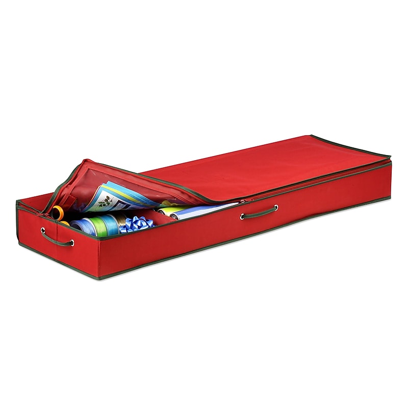 Honey Can Do Gift Wrap Organizer, Red/Pine Green ( SFT-01598 ) image 1