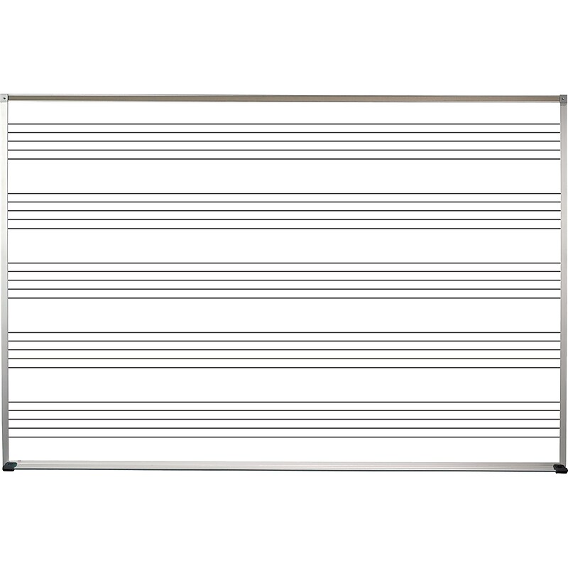 MooreCo Graphic Boards Porcelain Dry-Erase Whiteboard, Aluminum Frame, 8' x 4' (202AH-S1) image 1