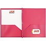 JAM Paper POP 2-Pocket Plastic Folders with Metal Prongs Fastener Clasps, Fuchsia Hot Pink, 6/Pack (382ECfu)~#|#~sp58557599_sc7