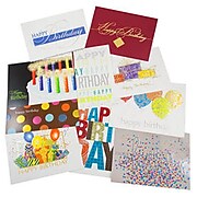 JAM Paper Blank Birthday Card Sets, Happy Birthday Assortment, 50/Pack (526AOA001WB)