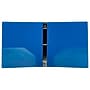 JAM Paper Heavy Duty 1 1/2" 3-Ring Flexible Poly Binders, Blue Glass Twill (762T15BU)~#|#~sp58557776_sc7