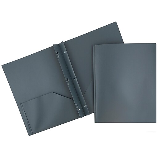 JAM Paper® Plastic TwoPocket School POP Folders with Metal Prongs