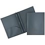 JAM Paper POP 2-Pocket Plastic Folders with Metal Prongs Fastener Clasps, Grey, 6/Pack (382ECgyu)~#|#~sp58557849_sc7