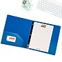 JAM Paper Heavy Duty 1 1/2" 3-Ring Flexible Poly Binders, Blue Glass Twill (762T15BU)~#|#~sp58557869_sc7