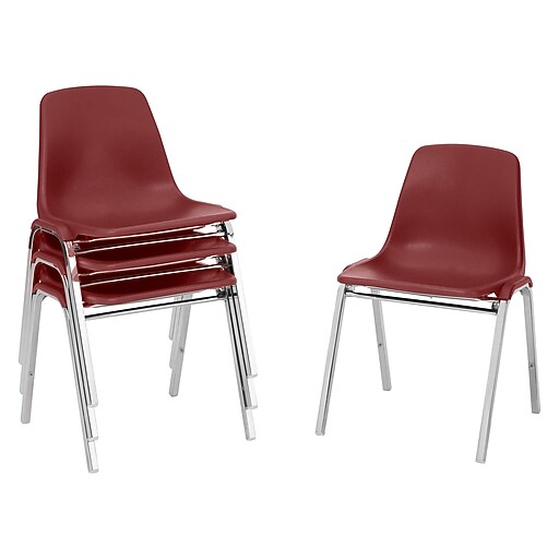 Shop Staples for NPS® 8100 Series Poly Shell Stack Chair, Burgundy