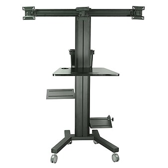 TygerClaw Metal Mobile Presentation Cart with Dual Wheel, Black (LCD8507)