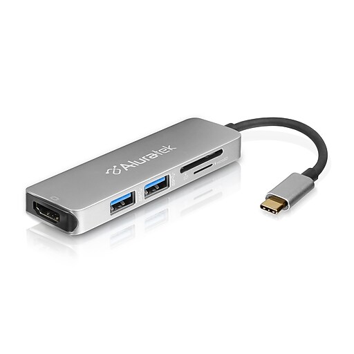 Aluratek USB TypeC Multimedia Hub & Card Reader Staples