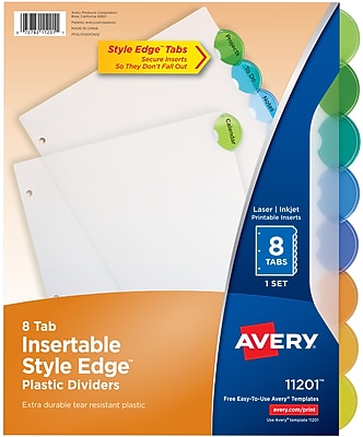avery printable tab inserts