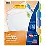 Avery Style Edge Insertable Plastic Dividers, 5-Tab, Assorted,  120/Carton~#|#~sp58981380_sc7