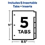 Avery Big Tab Insertable Paper Dividers, Clear 5 Tab, White (11122)~#|#~sp58981417_sc7