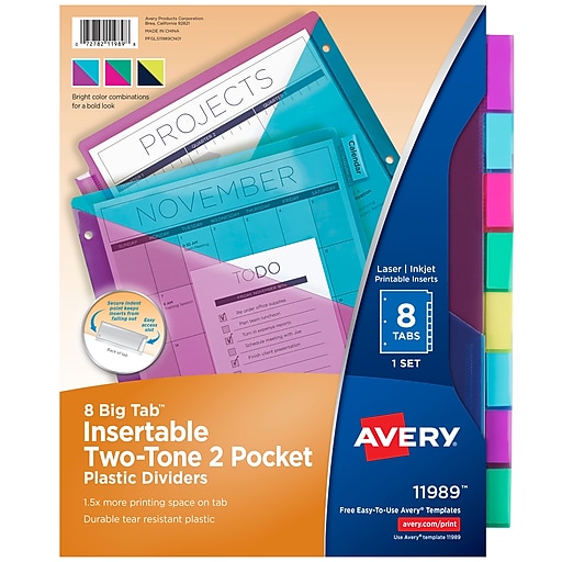 Shop Staples for Avery Big Tab Insertable Plastic Dividers ...