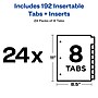 WorkSaver Insertable Tab Index Dividers, 8-Tab, 8-1/2 x 11, Clear, 24 Sets/Box~#|#~sp58981570_sc7