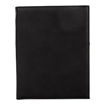 Samsill Professional Leather Padfolio with Zipper Closure, Black