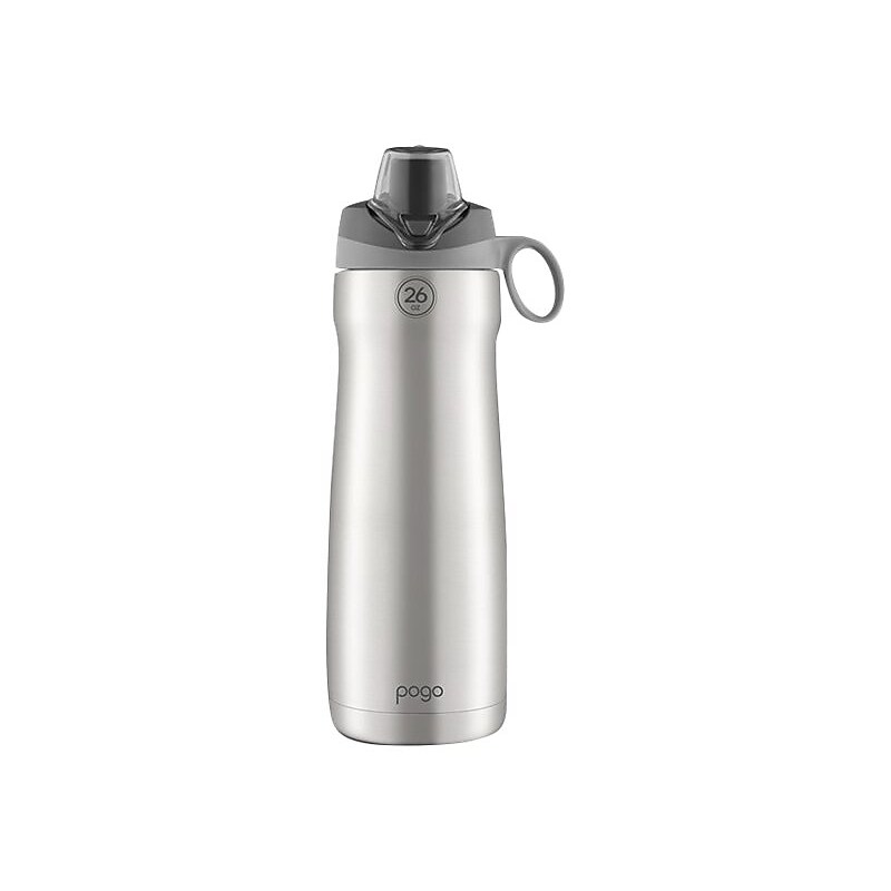 POGO GEAR Stainless Steel Vacuum Insulated Water Bottle, 26 oz., Gray (424-0436-041-6) image 1