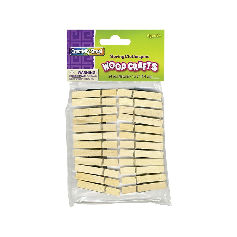 Creativity Street Wood Crafts Clothespins, Beige, 24/Pack (AC3682-01) image 1