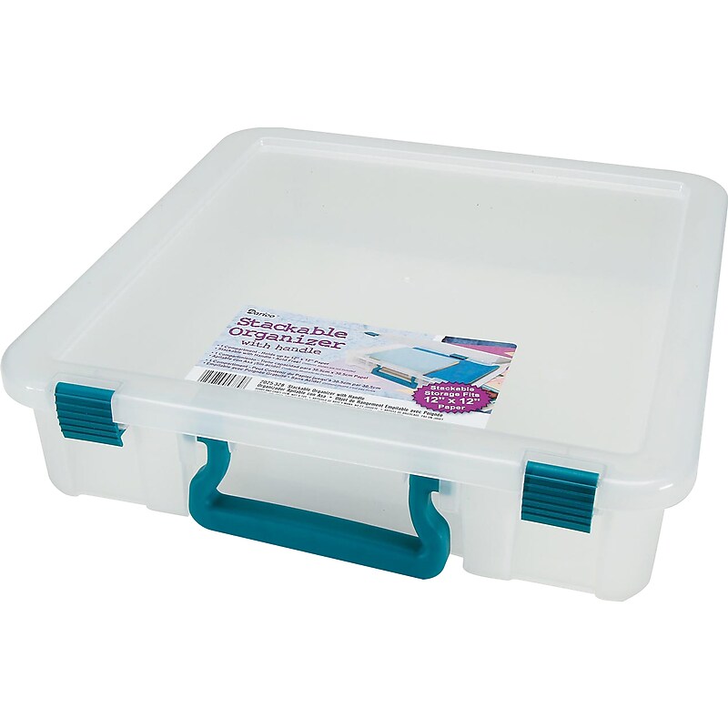 Darice Stackable Organizer Latch Lid Storage Tote, Clear (2025-328) image 1
