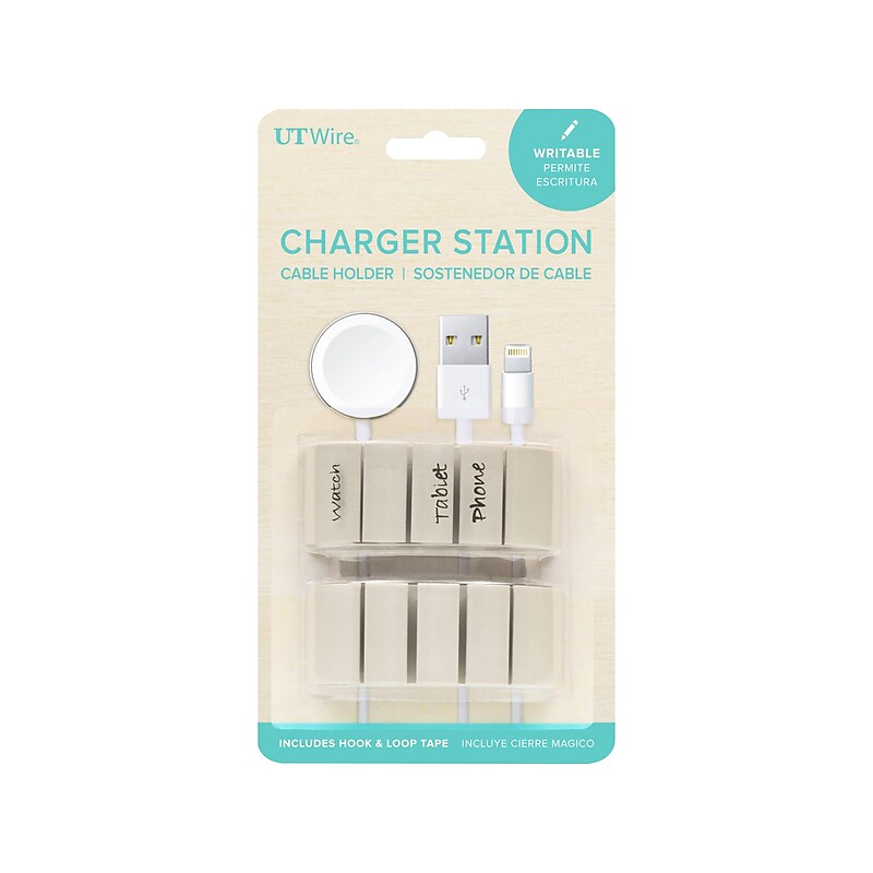 UT Wire Charger Station Cable Tie, 2.69", Ivory (UTW-CS06-VY) image 1