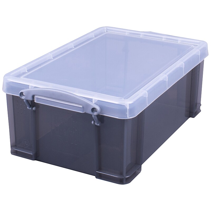 Really Useful Box 9.51 Qt. Flat Lid Storage Bin, Transparent Smoke (9TSMK) image 1