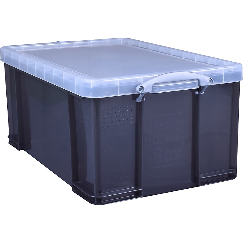 Really Useful Box 67.63 Qt. Lift Off Lid Storage Bin, Transparent Smoke (64TSMK) image 1